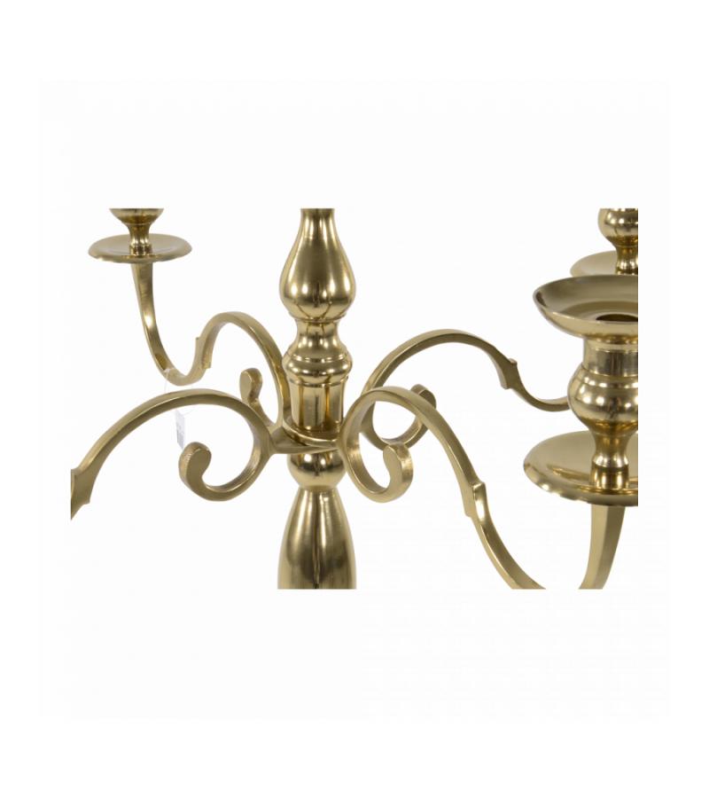 Gouden klassieke kandelaar 5 kaarsen 144 cm